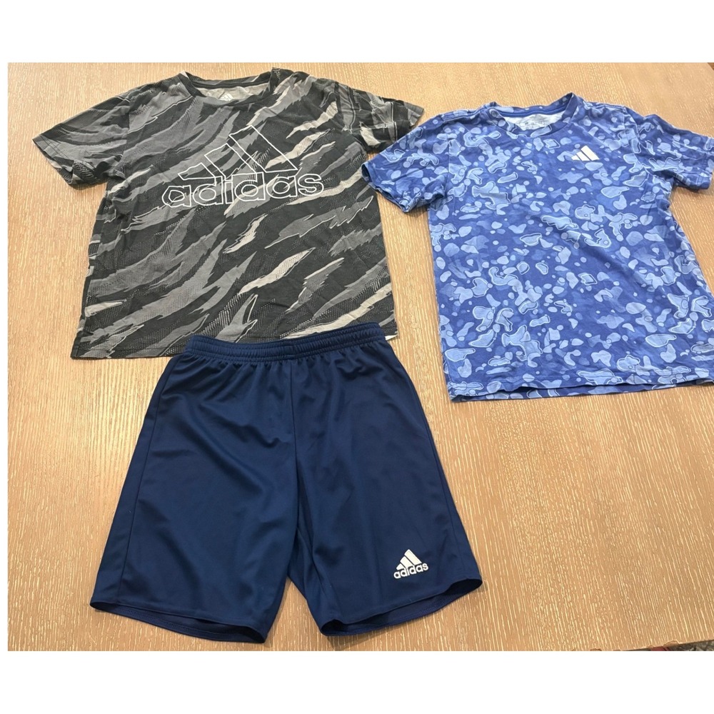 Boysβ Adidas 3 Pc Clothing Lot Size Medium 10-12 Shirts Shorts Athletic Bundle